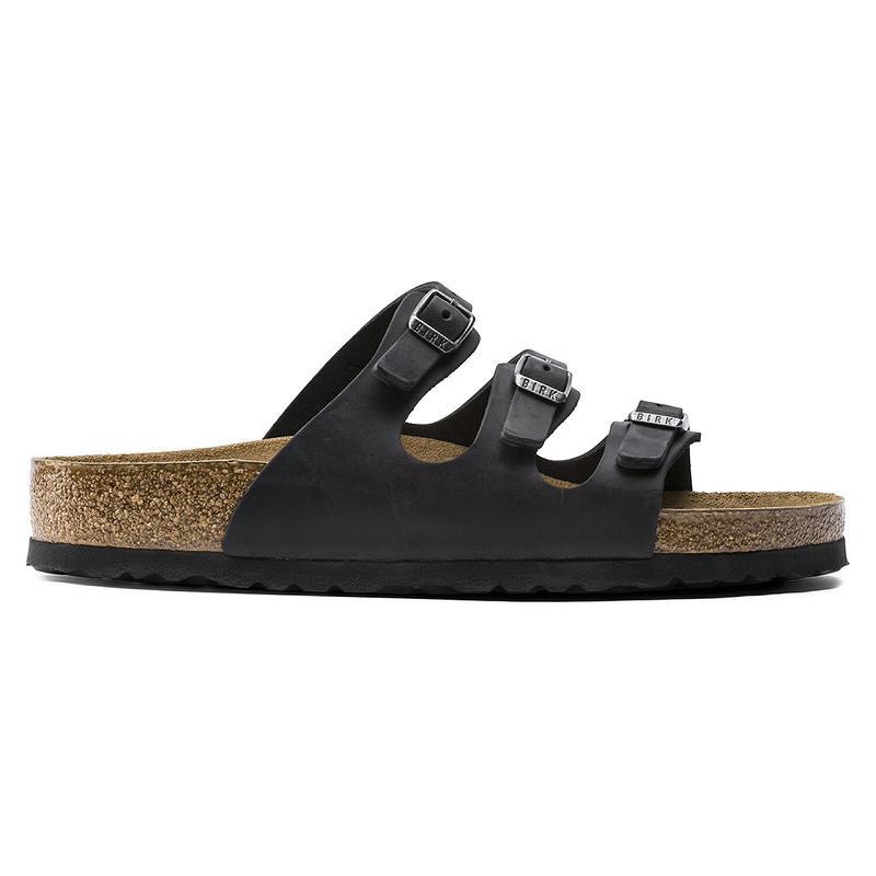 Florida Birkenstock Soft Footbed Oiled Kozene Damske Čierne | SK 80AHK